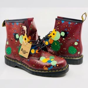 Dr. Martens paint splatter leather boots